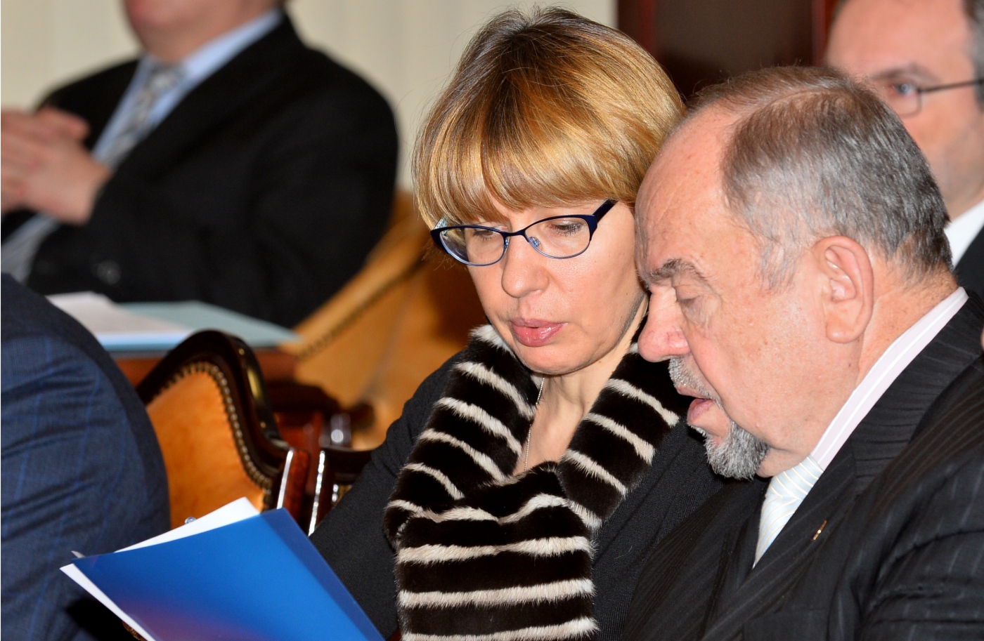 Head of Gazprom’s Personnel Management Department Elena Kasyan and Head of Gazprom’s Central Operations and Dispatch Department Boris Posyagin