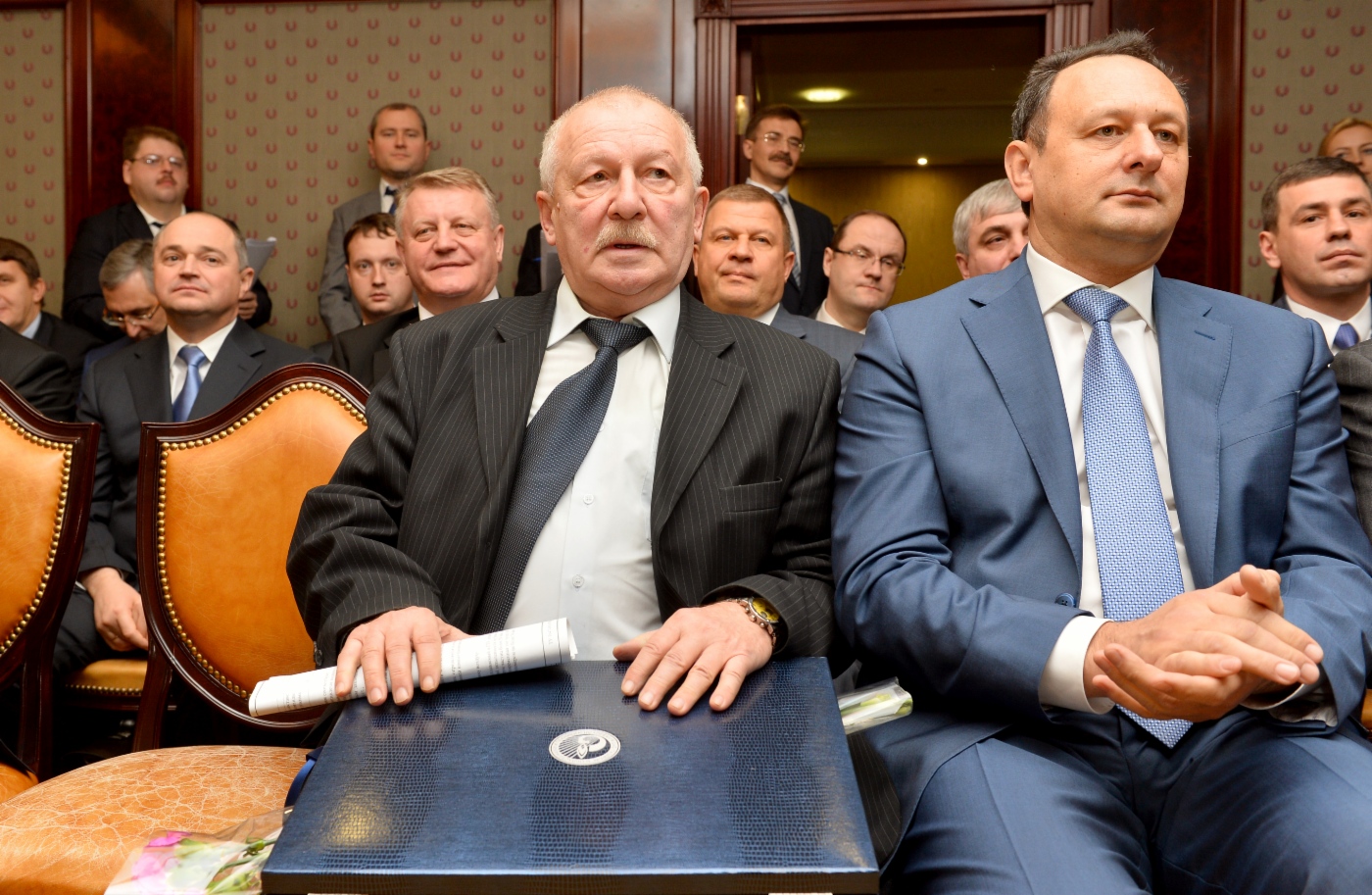 Prize winners – Chief Research Scientist of Gas Compressor Unit Laboratory of Gazprom VNIIGAZ Yury Sinitsyn and First Vice President of Stroygazconsulting Mikhail Yakibchuk