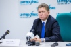 Alexey Miller during a press conference on gas supplies to Ukraine