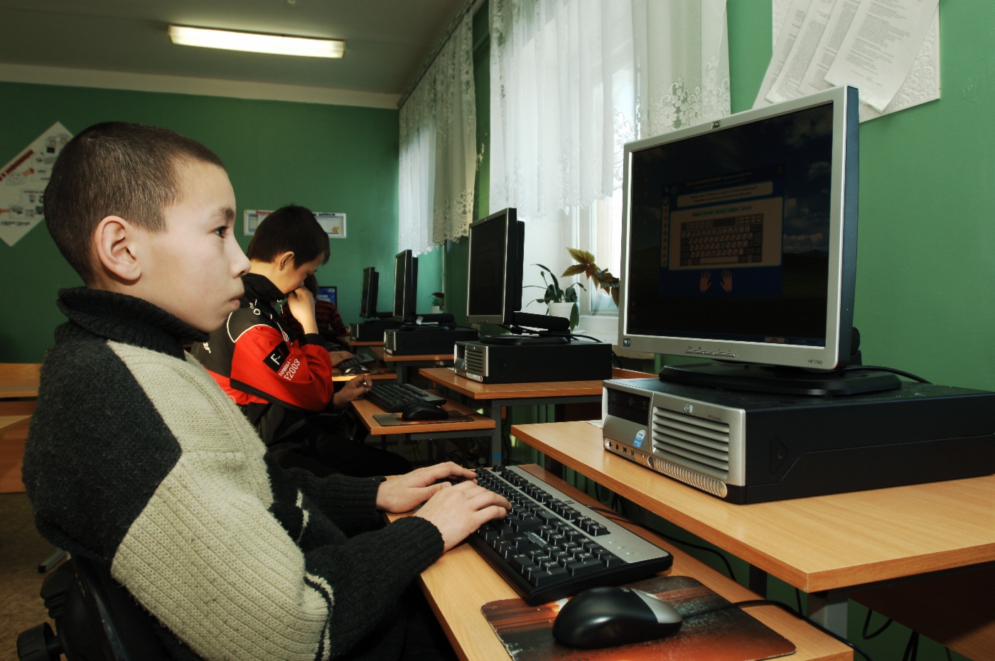 Computer classroom of boarding school in Nyda settlement