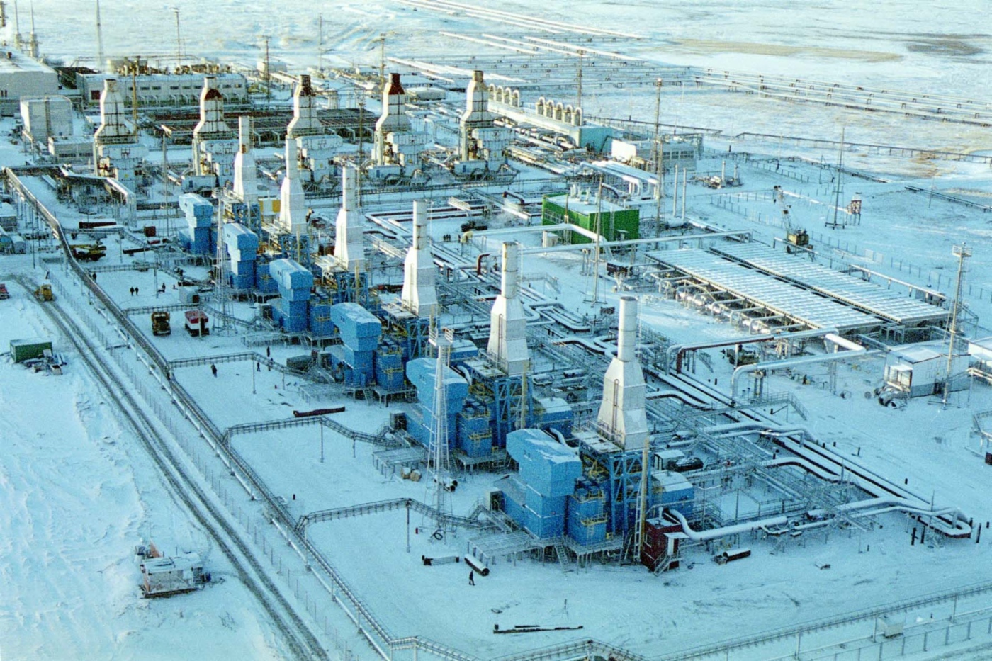 Booster compressor stations at gas treatment unit No.7 of Yamburg field