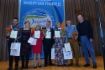 Tatyana Denisova (third from left) and Andrey Russkikh (center), Udmurtia state-owned TV and radio company, Izhevsk (among regional media) named winners of 4th Energy of Victories nationwide contest among sports journalists in Best TV Report/Film/Story nomination
