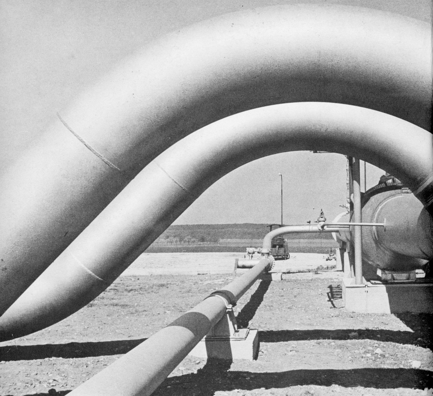 Compressor station in vicinity of Baumgarten, Austria, 1973. Photo by Eni