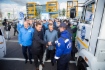 Alexey Miller (second from left) takes part in festive reception of Gas into Motors motor rally featuring Gazprom natural gas vehicles