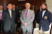 Alexey Miller, Georgy Poltavchenko, Governor of Saint Petersburg and Vladimir Lyubomirov, President of regional sport public organization Saint Petersburg Yacht Club sign Agreement to promote sailing in Saint Petersburg