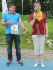 Handing over donations