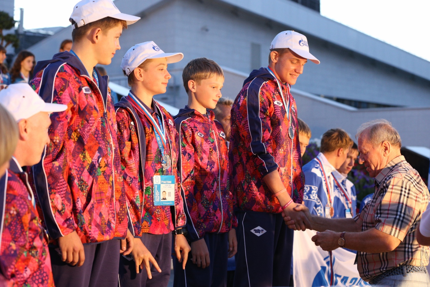 Victory ceremony. First day of Spartakiada Games