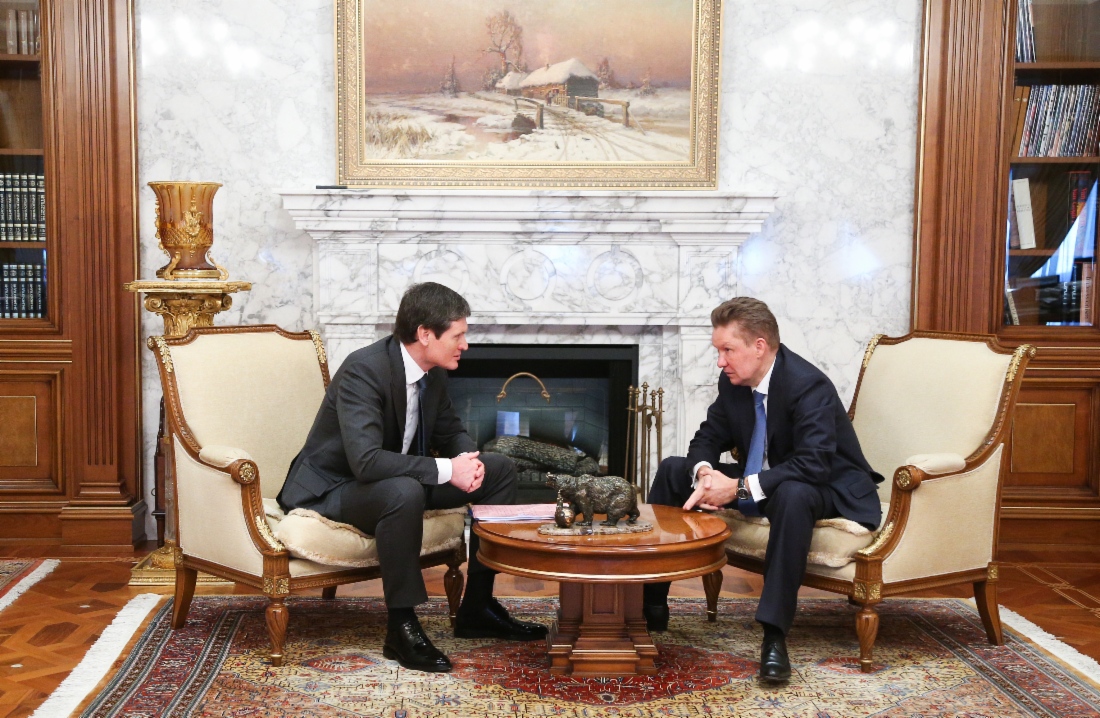 Working meeting between Alexey Miller and Anatoly Sedykh, Chairman of Management Board of United Metallurgical Company (OMK)