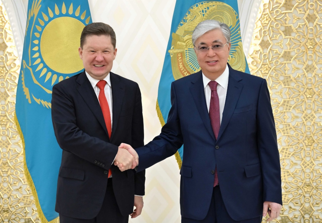 Alexey Miller and Kassym-Jomart Tokayev. Photo by www.akorda.kz