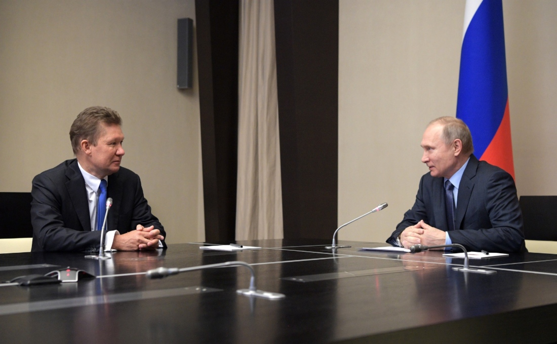 Vladimir Putin offers congratulations on Gazprom’s 25th anniversary. Photo by kremlin.ru