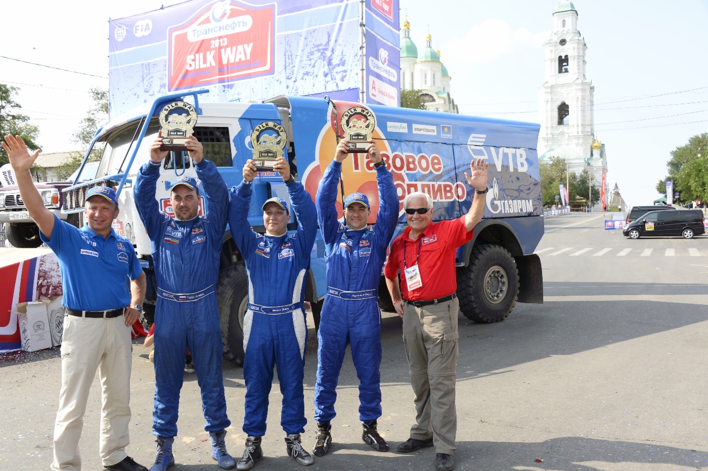 Vladimir Chagin and Gas-fueled KAMAZ team – Anatoly Tanin, Alexander Kupriyanov and Sergey Kupriyanov. Summing up race results, team finished eighth in overall ranking