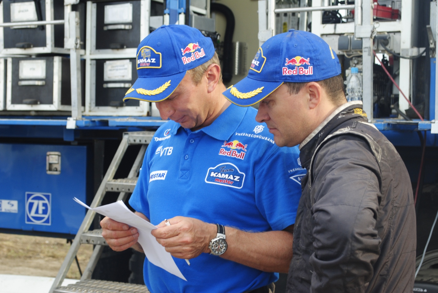Vladimir Chagin, leader of KAMAZ-Master rally team with Sergey Kupriyanov