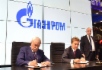 Georgy Poltavchenko, Governor of St. Petersburg, and Alexey Miller signing two Agreements of Cooperation at St. Petersburg International Economic Forum 2017