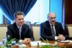Alexey Miller (left) at meeting with Delyan Dobrev, Bulgarian Economy, Energy and Tourism Minister