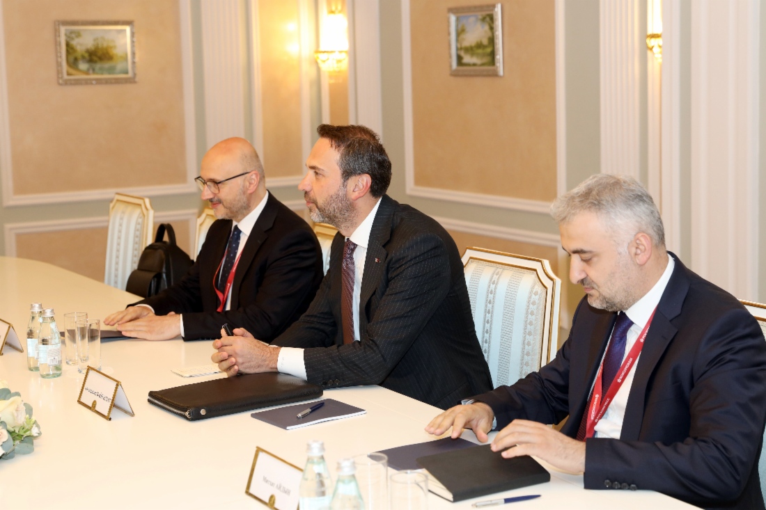Working meeting of Alexey Miller with Alparslan Bayraktar and Burhan Ozcan held at St. Petersburg International Economic Forum 2022