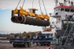 Loading of pipes for Nord Stream 2 gas pipeline