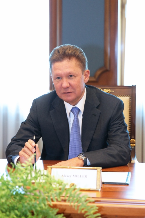 Alexey Miller at working meeting with Slavenko Terzic, Ambassador Extraordinary and Plenipotentiary of Republic of Serbia to Russian Federation