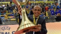 Paulo Ricardo Figueira Silva (Kaka), Head Coach of FC Gazprom-UGRA, holding UEFA Futsal Cup