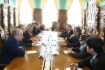 Working meeting of Vitaly Markelov and Alexander Medvedev with Jean-Francois Cirelli taking place as part of St. Petersburg International Economic Forum 2014